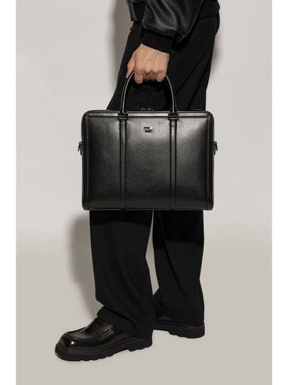 Dolce & Gabbana Leather Briefcase, Men's, Black - DOLCE&GABBANA - BALAAN 2