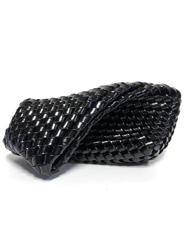 Structure Small Leather Clutch Bag Black - BOTTEGA VENETA - BALAAN 2