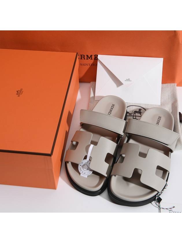 Chypre Calfskin Sandals Beige - HERMES - BALAAN 9