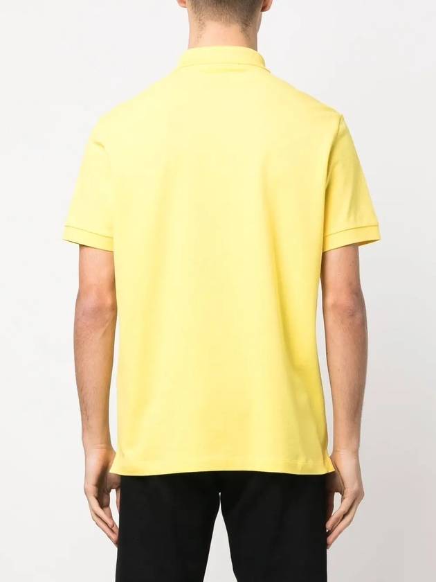 Men's Logo Patch Cotton Polo Shirt Yellow - STONE ISLAND - BALAAN 5