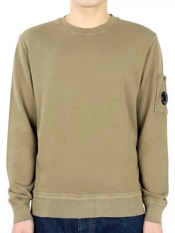 Lens Wappen Pocket Cotton Fleece Sweatshirt Brown - CP COMPANY - BALAAN 1