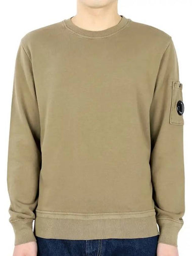 Lens Wappen Pocket Cotton Fleece Sweatshirt Brown - CP COMPANY - BALAAN 1