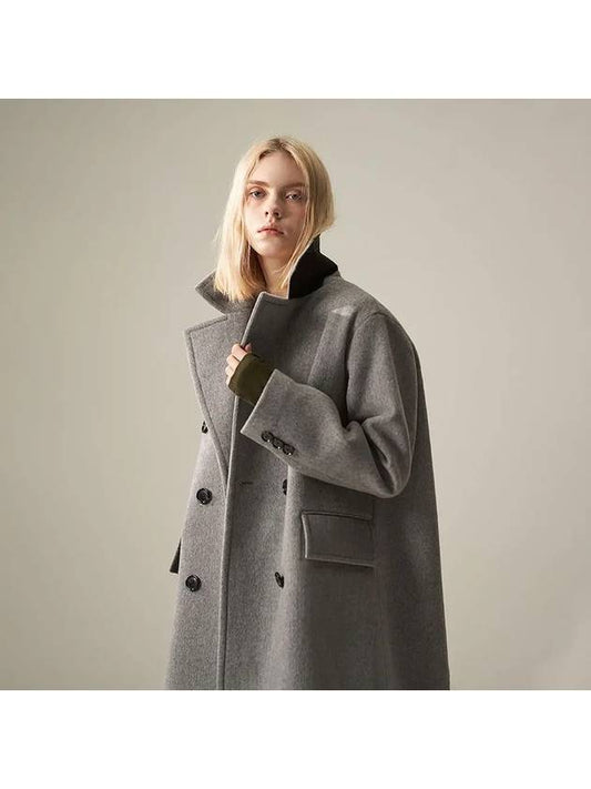 005 Gray Double Breasted Middle Coat - VOYONN - BALAAN 2