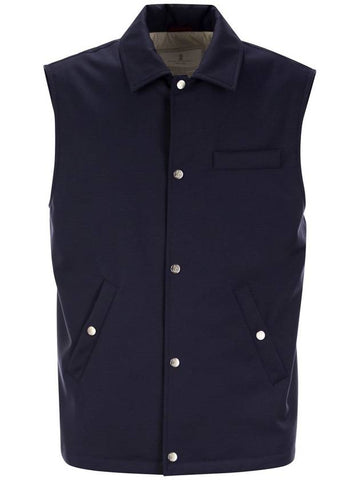 Sleeveless jacket in virgin wool - BRUNELLO CUCINELLI - BALAAN 1