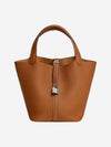 Picotin Lock 22 Tote Bag Clemence Palladium Gold - HERMES - BALAAN 2