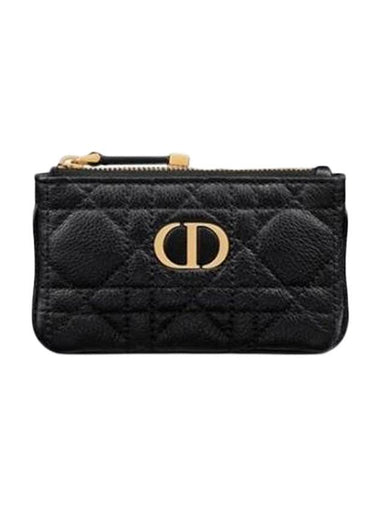 Caro Myrte Zipper Key Case Card Wallet Black - DIOR - BALAAN 1