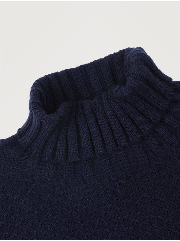 Made In Italy Roll neck Honeycomb Wool Blend Sweater F SNIT56 NA - PANICALE - BALAAN 4