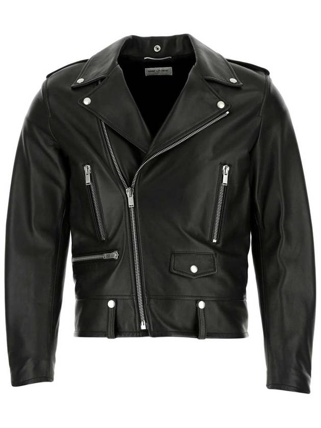 Classic Motorcycle Jacket in Lambskin Black - SAINT LAURENT - BALAAN 2