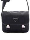 Triangle Logo Re-Nylon Saffiano Leather Cross Bag Black - PRADA - BALAAN 6