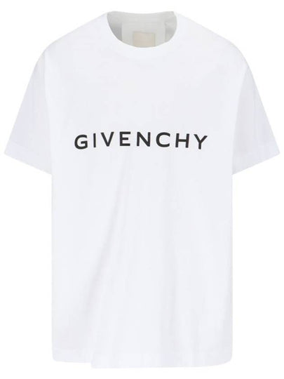 Logo Oversized Fit Cotton Short Sleeve T-Shirt White - GIVENCHY - BALAAN 2