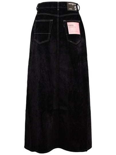 Department 5 Farm Long 5-Pocket Skirt In Black Flock - DEPARTMENT 5 - BALAAN 2