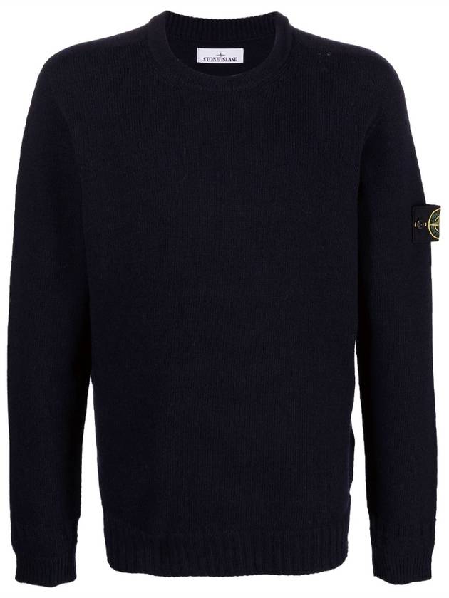 Crew Neck Knit Top Navy - STONE ISLAND - BALAAN 2