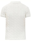 Slim Fit Cable Knit Polo Shirt White - POLO RALPH LAUREN - BALAAN 4