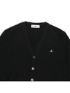 Logo Embroided Button Wool Cardigan Black - VIVIENNE WESTWOOD - BALAAN 4