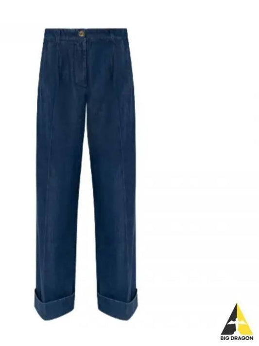 Women's Cotton Wide Jeans Dark Blue - GUCCI - BALAAN 2