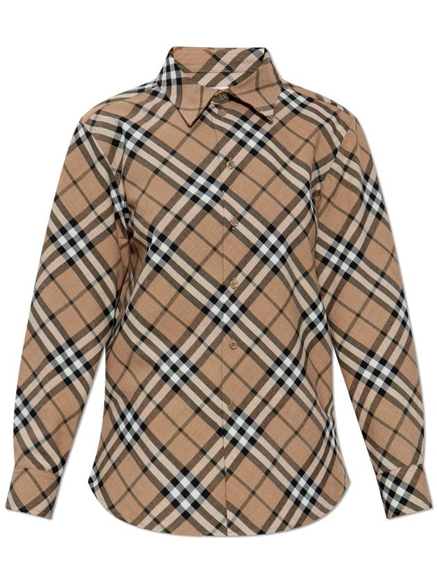 Burberry Shirt With Check Pattern, Women's, Beige - BURBERRY - BALAAN 1