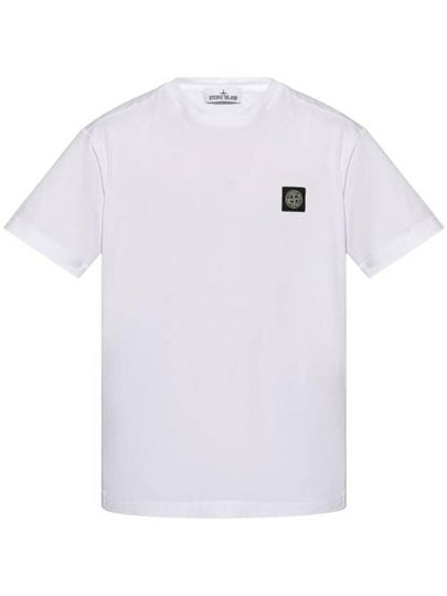 Logo Patch Short Sleeve T-Shirt White - STONE ISLAND - BALAAN 2