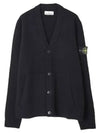 Men's Wappen Patch Button Cardigan Black - STONE ISLAND - BALAAN 2