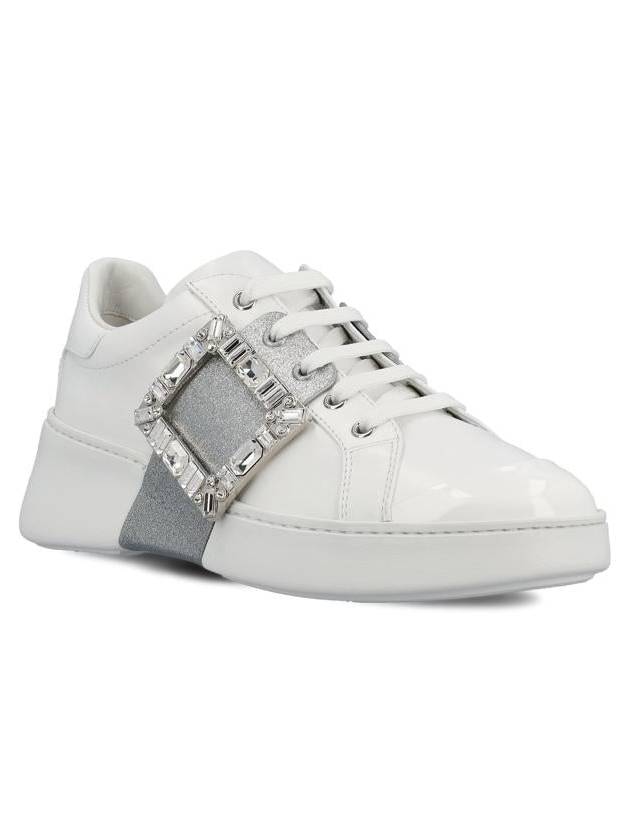 Viv' Skate Crystal Buckle Low Top Sneakers White - ROGER VIVIER - BALAAN 3