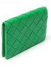 667141 Green Paraket Lambskin Intrecciato Business Card Holder - BOTTEGA VENETA - BALAAN 3