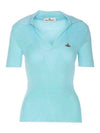 Marina Polo Knit Top Blue - VIVIENNE WESTWOOD - BALAAN 2