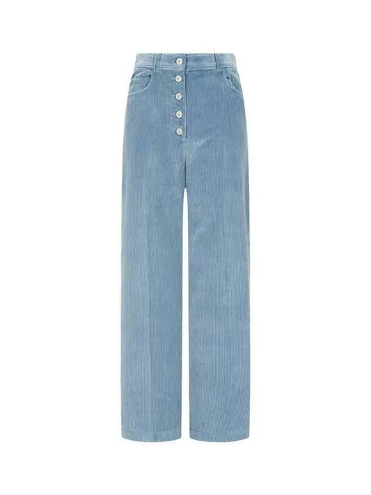 PS Women s Button Up Corduroy Pants Blue 271274 - PAUL SMITH - BALAAN 1