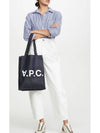 Laure logo denim tote bag blue - A.P.C. - BALAAN 9