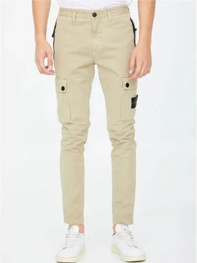 Wappen Patch Slim Fit Straight Pants Beige - STONE ISLAND - BALAAN 2