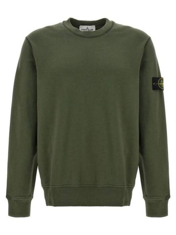 Compass Patch Cotton Sweatshirt Musk Green - STONE ISLAND - BALAAN 1