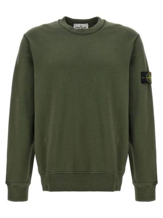 Compass Patch Cotton Sweatshirt Musk Green - STONE ISLAND - BALAAN 1