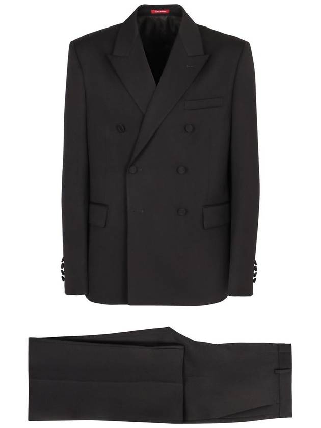 Round Interlocking G Button Wool Suit Black - GUCCI - BALAAN 2