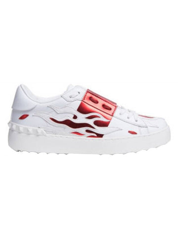 Hidden Open Low Top Sneakers White Red - VALENTINO - BALAAN 1