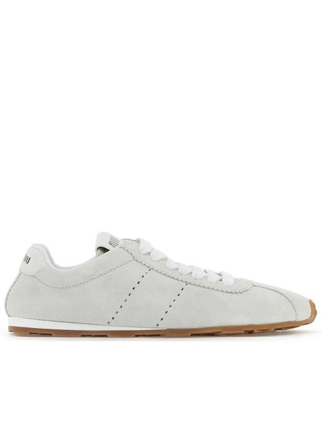 SN White suede leather sneakers for men 5E114E 054 F0009 - MIU MIU - BALAAN 1