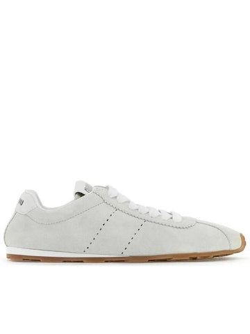 Suede Low Top Sneakers White - MIU MIU - BALAAN 1