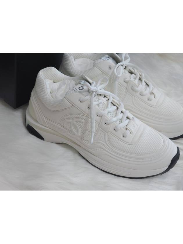 CC Logo Sneakers White G45077 40 5 - CHANEL - BALAAN 6