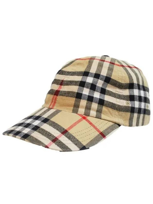 Check Cotton Ball Cap Beige - BURBERRY - BALAAN 2