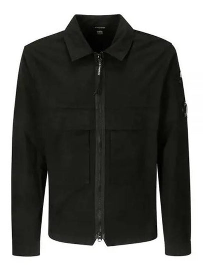 Organic Gabardine Over Long Sleeve Shirt Black - CP COMPANY - BALAAN 2