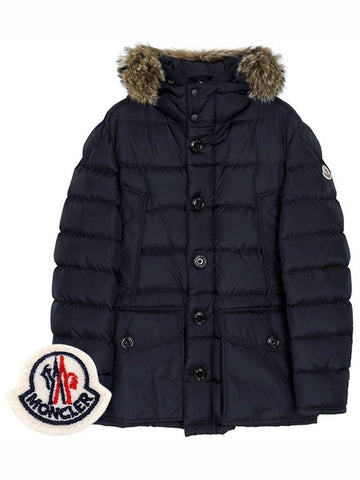 Navy Clooney coyote fur down jacket CLUNY 742 00351 - MONCLER - BALAAN 1