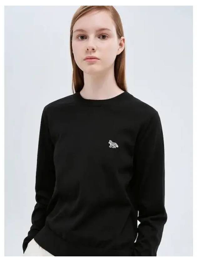 Women s Fox Patch Regular Sweatshirt Jumper Black Domestic Product - MAISON KITSUNE - BALAAN 1