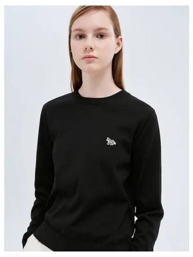 Women s Fox Patch Regular Sweatshirt Black Domestic Product GM0024071970269 - MAISON KITSUNE - BALAAN 1