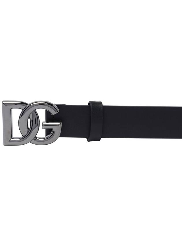 Logo Leather Belt Black - DOLCE&GABBANA - BALAAN 3