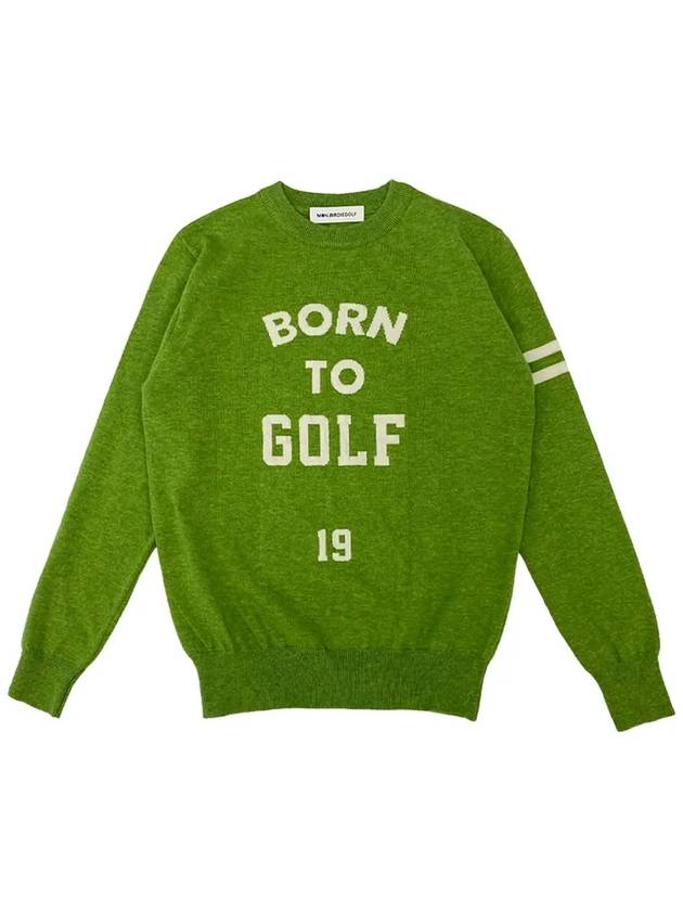 BORN TO GOLF CREW NECK SWEATER BORN TO GOLF CREW NECK SWEATER GREEN - MONBIRDIE GOLF - BALAAN 4