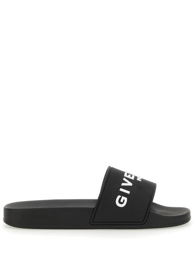 Logo Detail Slides Slippers Black - GIVENCHY - BALAAN 2