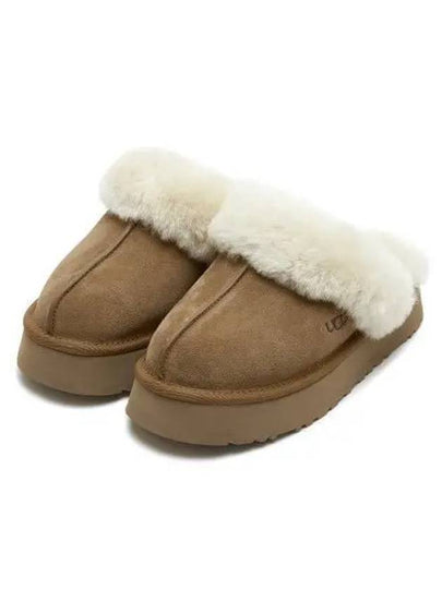 Women's Diskett Fleece Platform Slippers Brown - UGG - BALAAN 2