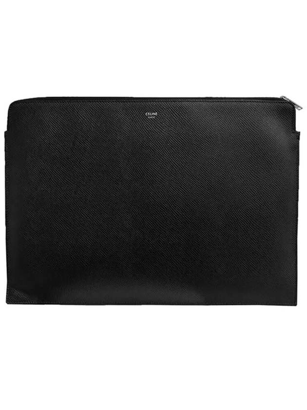 Document Leather Large Clutch Bag Black - CELINE - BALAAN 2