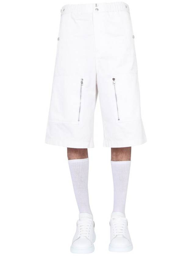 Men's Multi-Pocket Bermuda Straight Pants White - ALEXANDER MCQUEEN - BALAAN 2