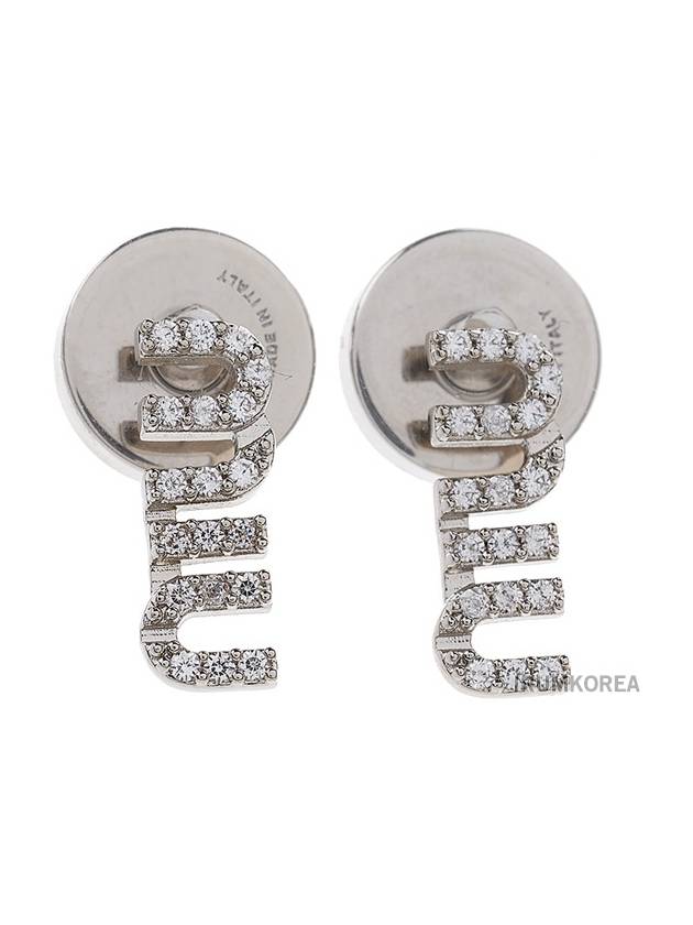 Metal Crystal Earrings Silver - MIU MIU - BALAAN 4