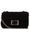 Baguette FF Fabric Chain Mini Bag Black - FENDI - BALAAN 2