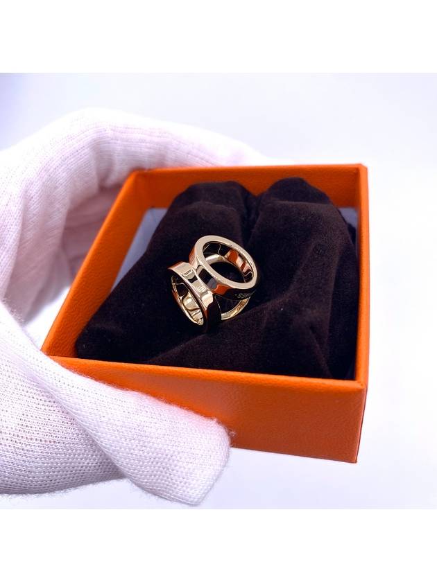 Women s Mini Trio Twirling Scarf Ring Gold H603653S - HERMES - BALAAN 3