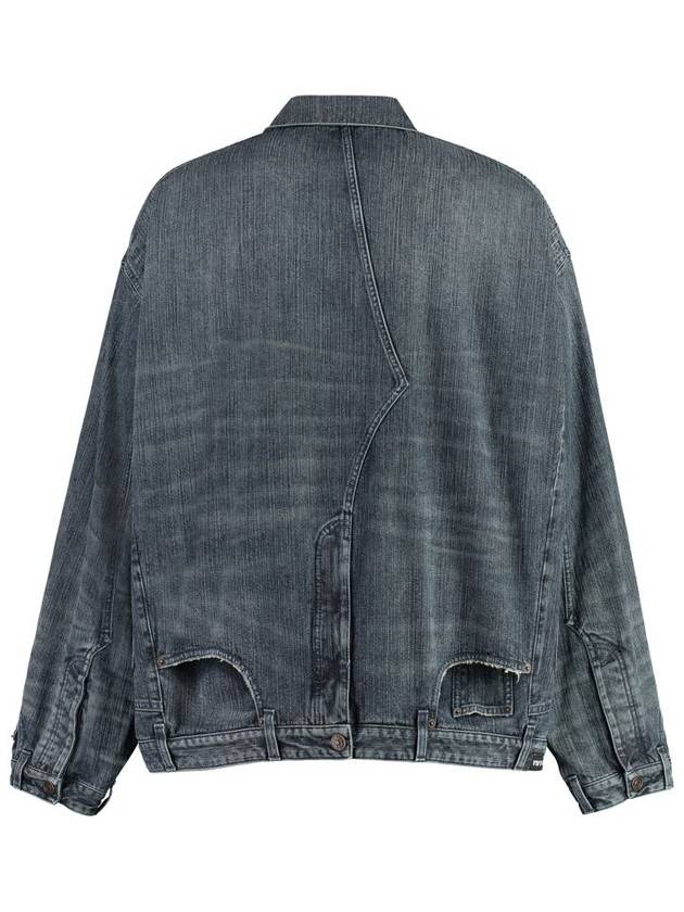 Men's Deconstructed Denim Jacket Dark Blue - BALENCIAGA - BALAAN 3